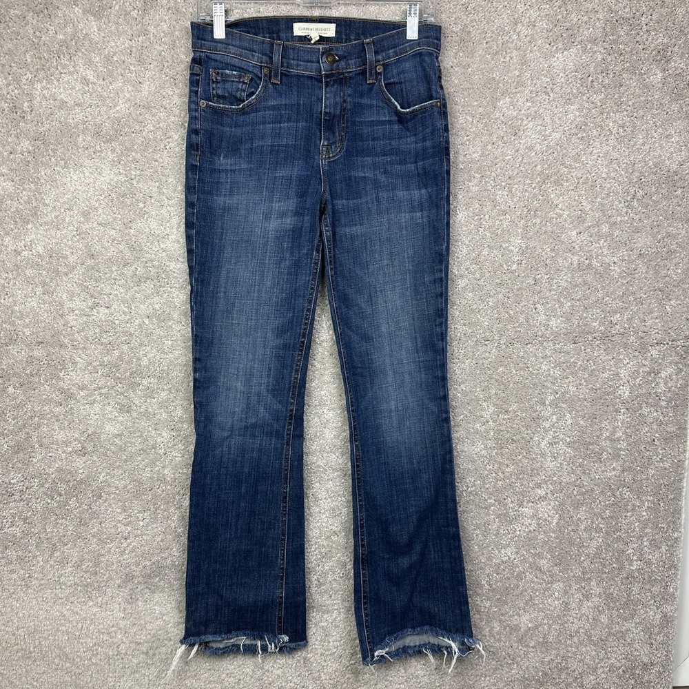 Current‎ Elliott The Flip Flop Jean Flared Denim Frayed Hem Women's Size 26